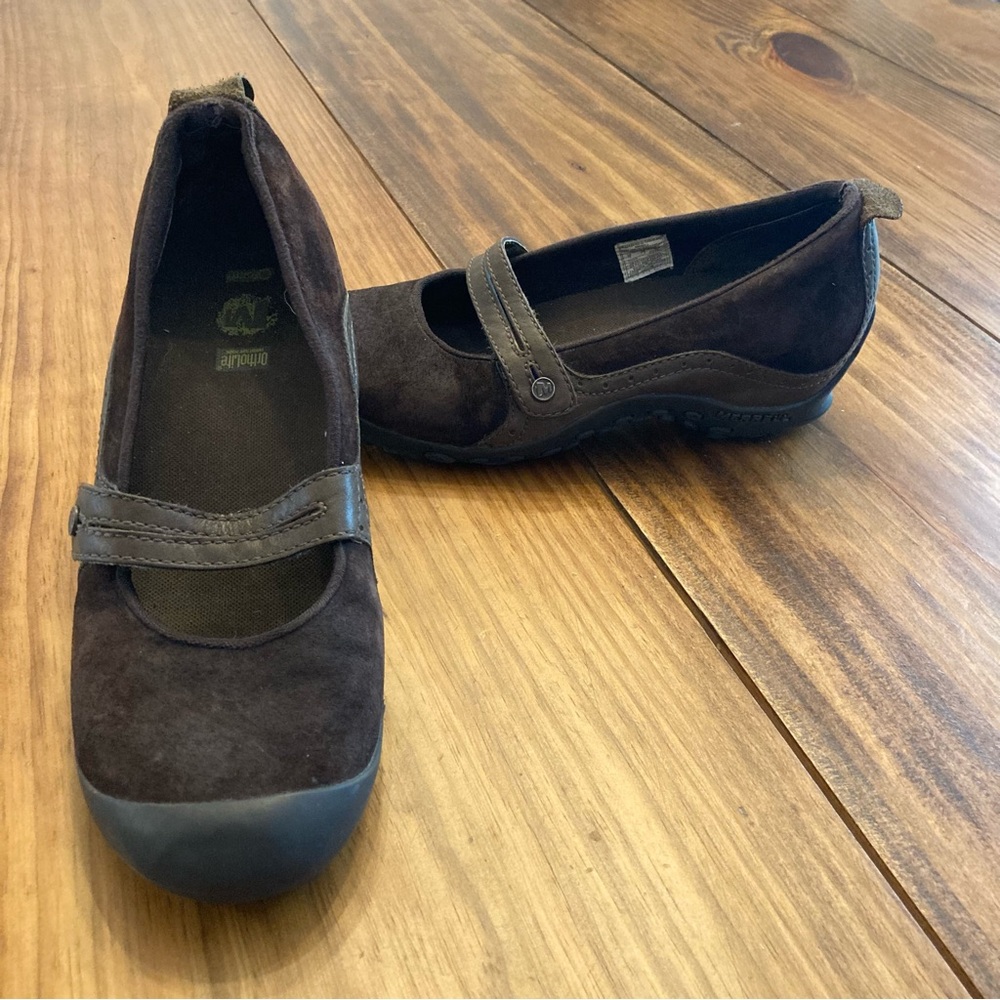 Merrell Plaza Bandeau Chocolate Brown Leather Mary Jane Shoes